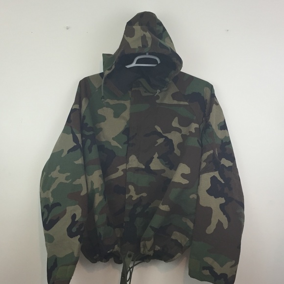 LONG NEW WOODLAND CAMO CHEMICAL PROTECTIVE NFR OVERGARMENT COAT SZ LARGE